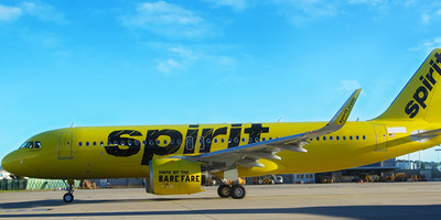Spirit Airlines' Airbus A320neo aircraft on the runway.
