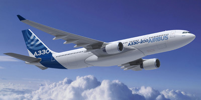 Airbus A330-200 aircraft in the air.