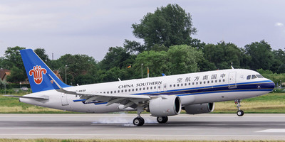 China Southern Airlines' Airbus A320neo on the runway.