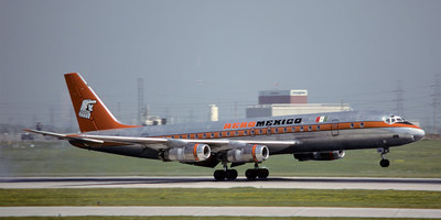 Aeromexico' McDonnell Douglas DC-8 aircraft on the runway.